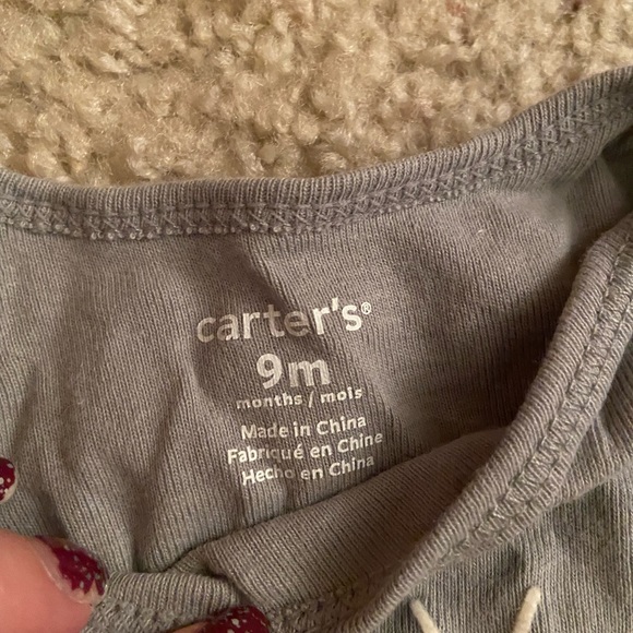 Carters 9 month 3 piece outfit gender neutral word art happy little loved - Picture 6 of 7